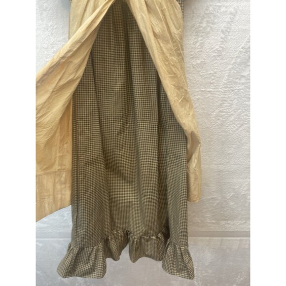 VTG Dress Pinafore Wall Hanging  W/Hat Cottagecore Country Green Gingham - Picture 3 of 13